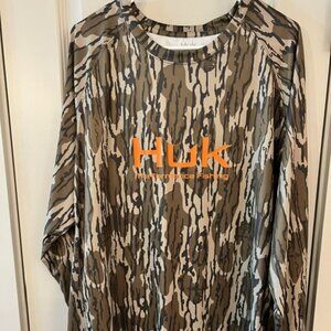 HUK bottomland camo fishing shirt
